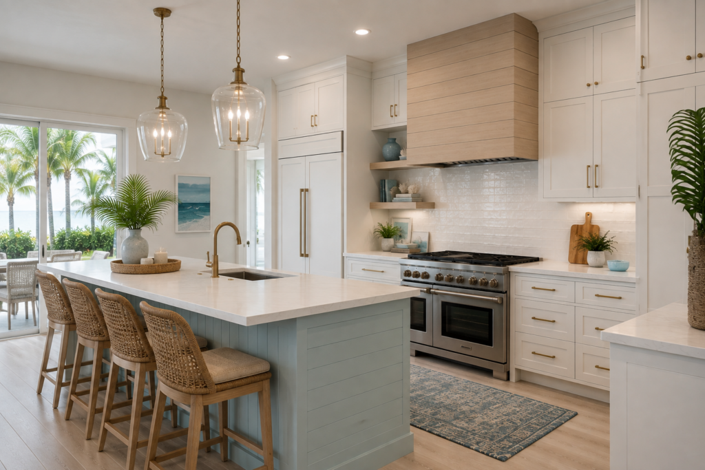 coastal kitchen by united eagle constructio