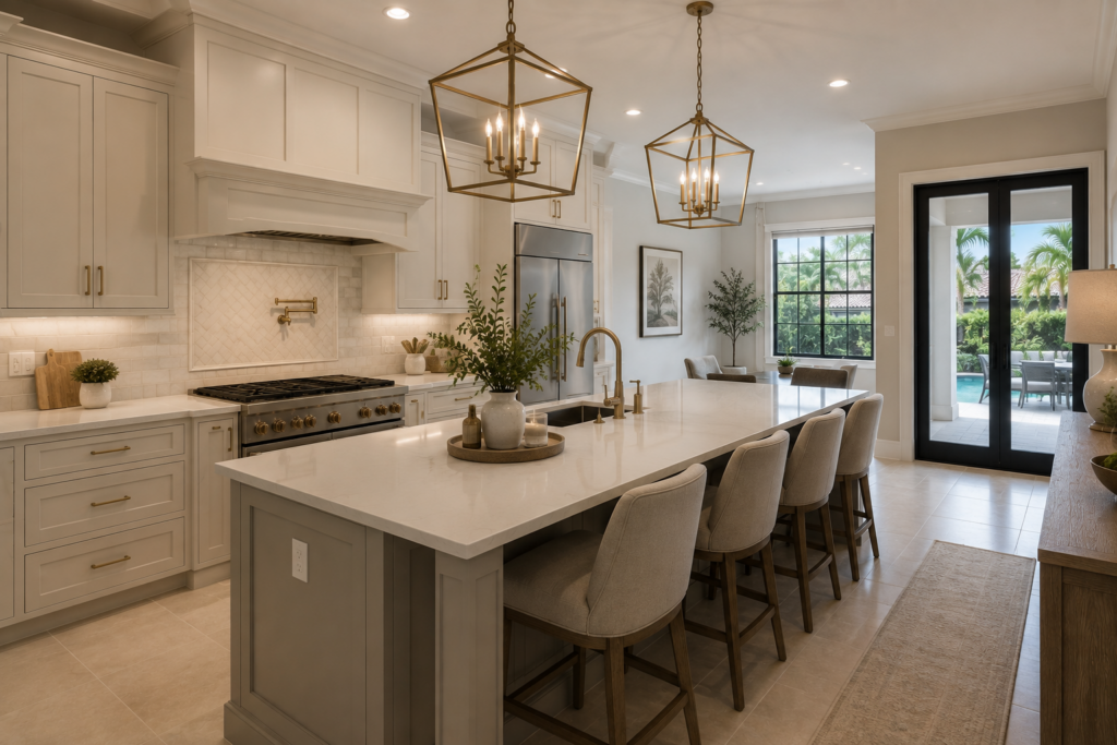 transitional kitchen by united eagle construction